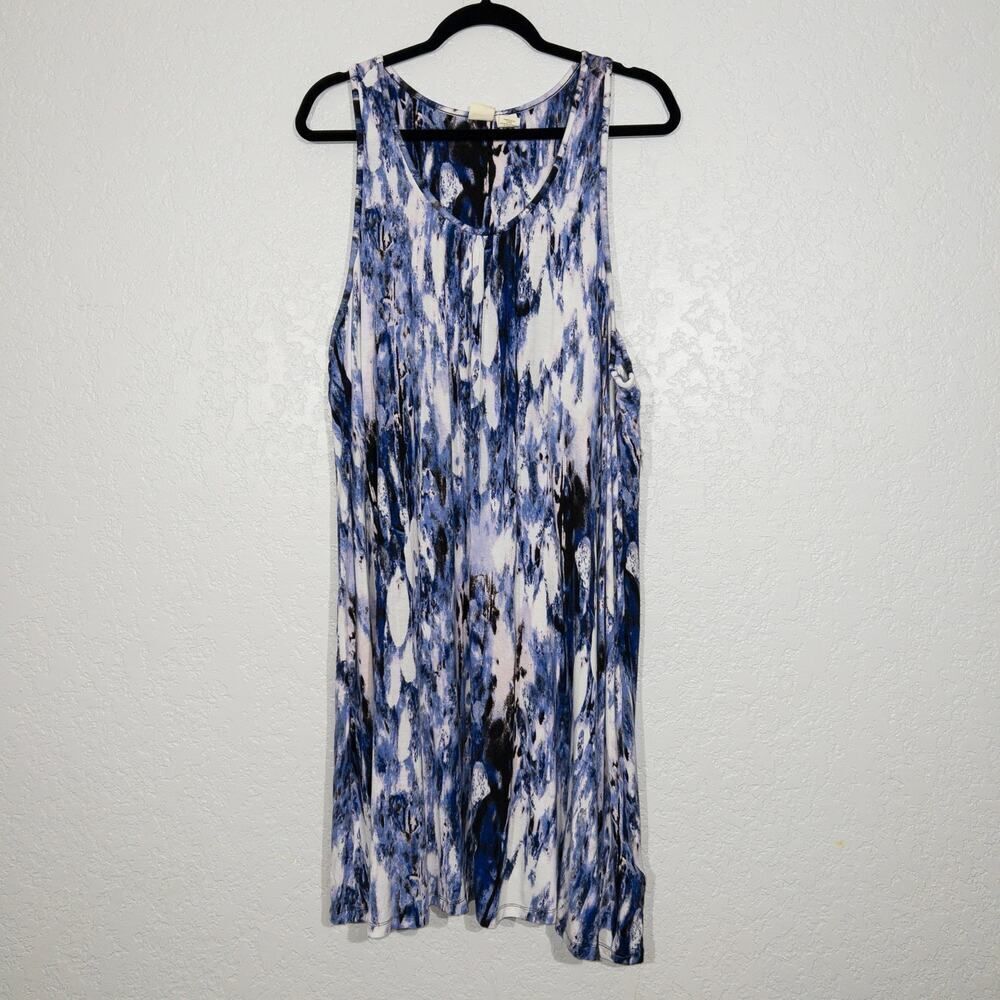 Lucy & Laurel Blue Abstract Sleeveless Sundress Size 2X